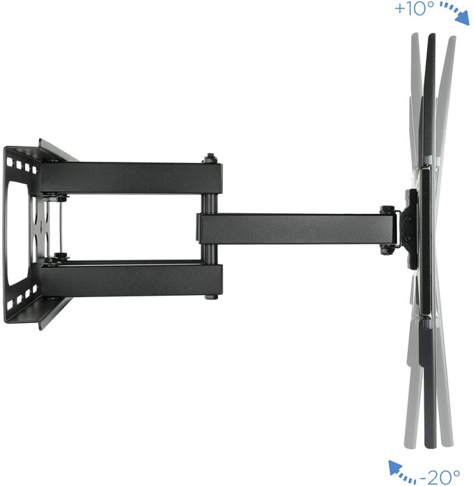 TooQ Soporte Pared TV LP6270TN-B, Orientable e Inclinable, para TV 37-70" hasta 50kg, Compatible VESA 200x200 a 600x400, Giro ±60°, Inclinación +10°/-20°